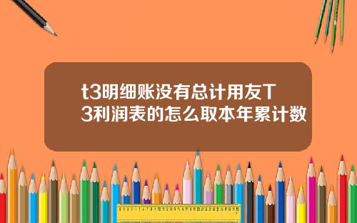 t3明细账没有总计用友T3利润表的怎么取本年累计数