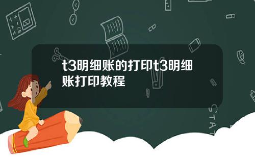 t3明细账的打印t3明细账打印教程