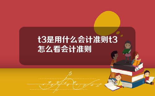 t3是用什么会计准则t3怎么看会计准则