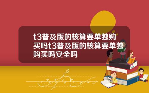t3普及版的核算要单独购买吗t3普及版的核算要单独购买吗安全吗