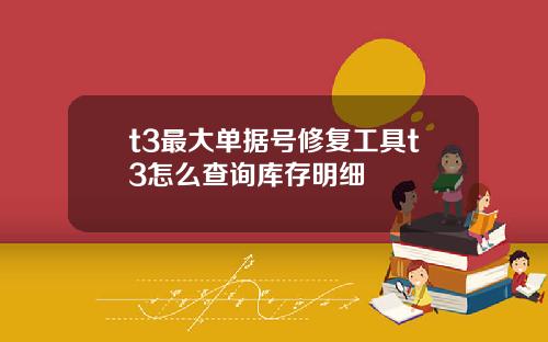 t3最大单据号修复工具t3怎么查询库存明细