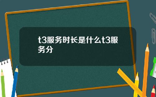 t3服务时长是什么t3服务分