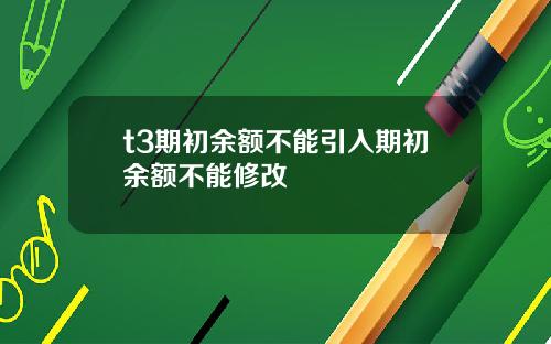 t3期初余额不能引入期初余额不能修改