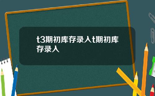 t3期初库存录入t期初库存录入