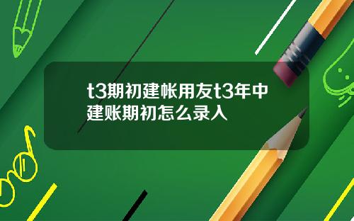 t3期初建帐用友t3年中建账期初怎么录入