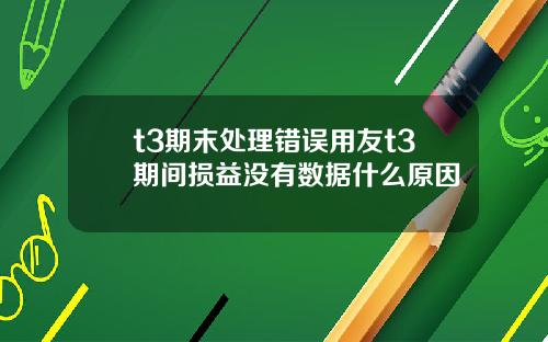 t3期末处理错误用友t3期间损益没有数据什么原因