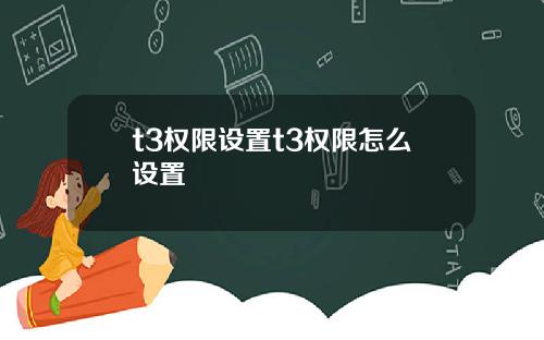 t3权限设置t3权限怎么设置