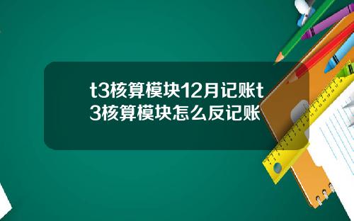 t3核算模块12月记账t3核算模块怎么反记账