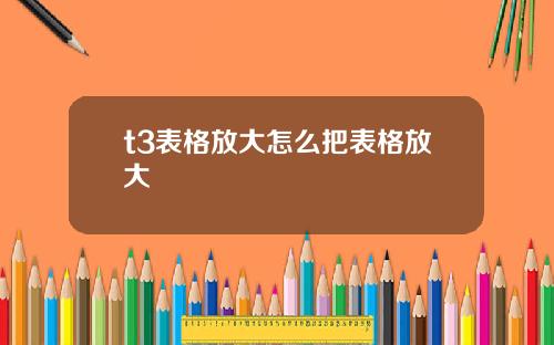 t3表格放大怎么把表格放大
