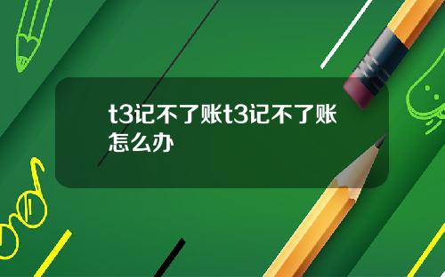 t3记不了账t3记不了账怎么办