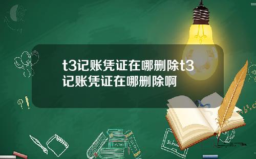 t3记账凭证在哪删除t3记账凭证在哪删除啊