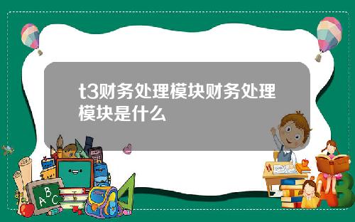 t3财务处理模块财务处理模块是什么