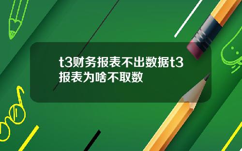 t3财务报表不出数据t3报表为啥不取数
