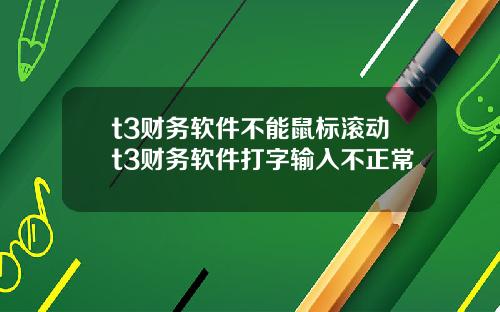 t3财务软件不能鼠标滚动t3财务软件打字输入不正常
