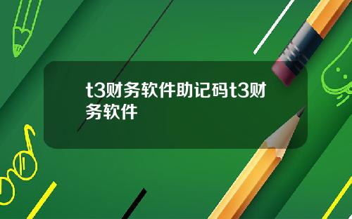 t3财务软件助记码t3财务软件