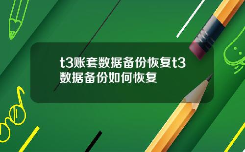 t3账套数据备份恢复t3数据备份如何恢复