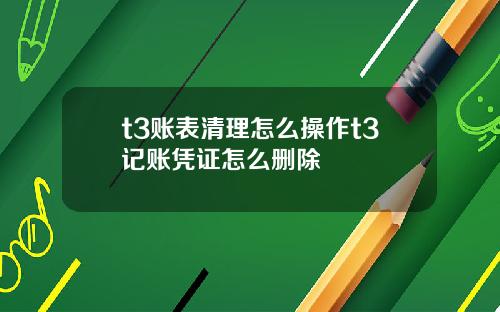 t3账表清理怎么操作t3记账凭证怎么删除