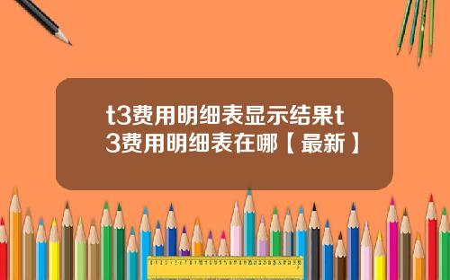 t3费用明细表显示结果t3费用明细表在哪【最新】