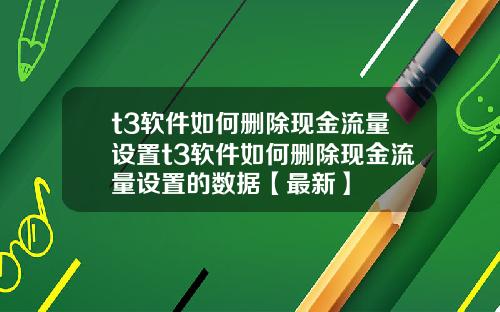 t3软件如何删除现金流量设置t3软件如何删除现金流量设置的数据【最新】
