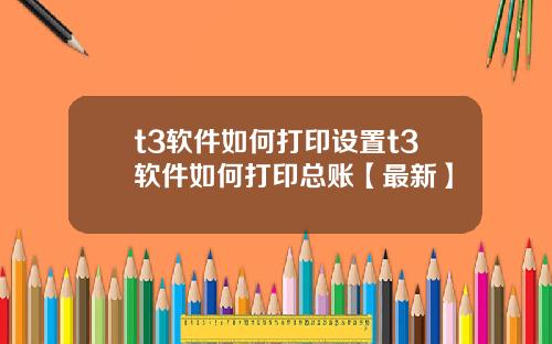 t3软件如何打印设置t3软件如何打印总账【最新】