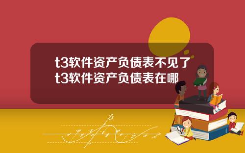t3软件资产负债表不见了t3软件资产负债表在哪