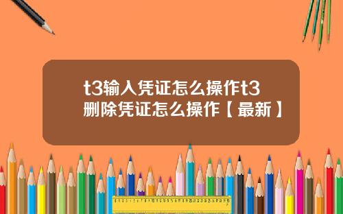 t3输入凭证怎么操作t3删除凭证怎么操作【最新】