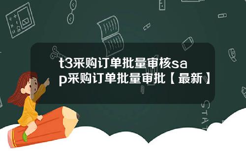 t3采购订单批量审核sap采购订单批量审批【最新】