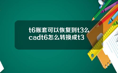 t6账套可以恢复到t3么cadt6怎么转换成t3