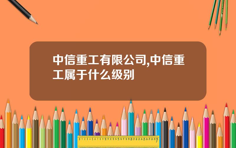 中信重工有限公司,中信重工属于什么级别