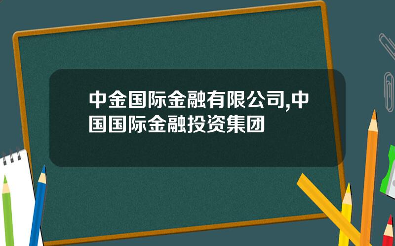 中金国际金融有限公司,中国国际金融投资集团
