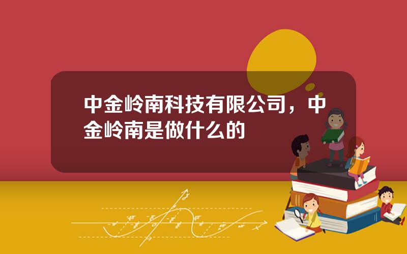 中金岭南科技有限公司，中金岭南是做什么的