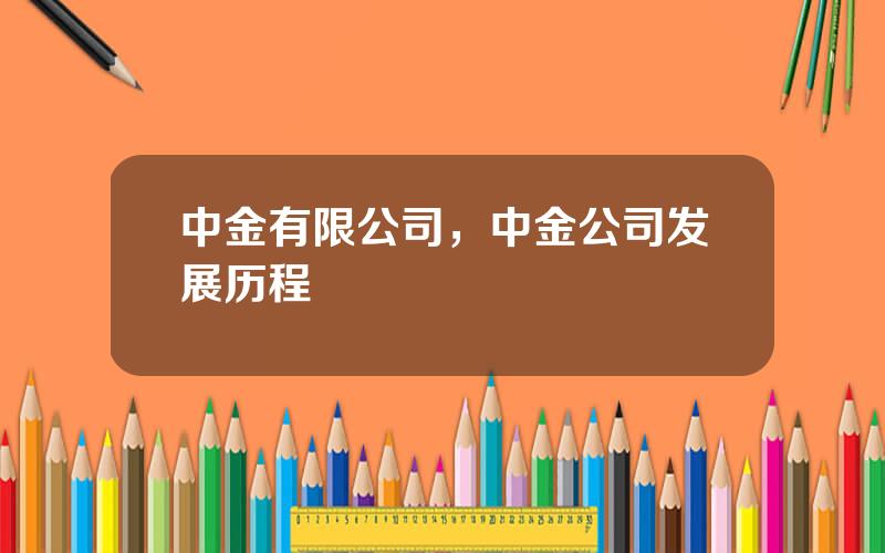 中金有限公司，中金公司发展历程
