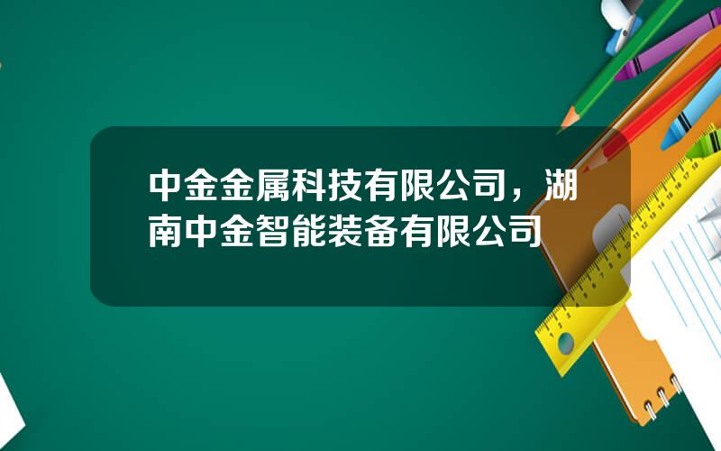 中金金属科技有限公司，湖南中金智能装备有限公司