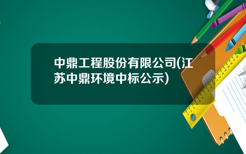 中鼎工程股份有限公司(江苏中鼎环境中标公示)