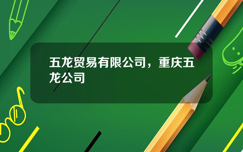 五龙贸易有限公司，重庆五龙公司