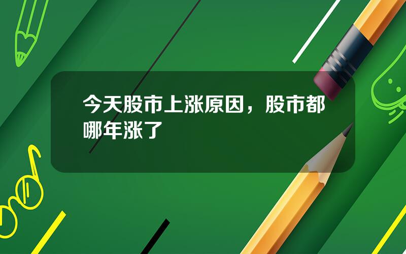 今天股市上涨原因，股市都哪年涨了