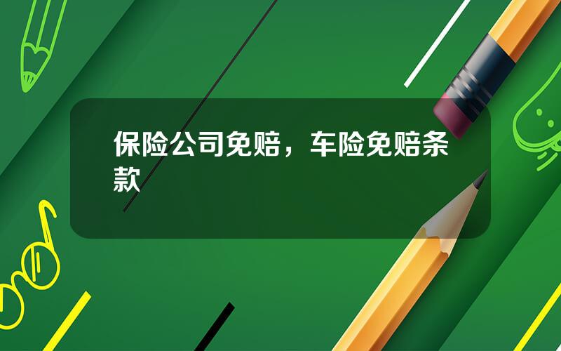 保险公司免赔，车险免赔条款