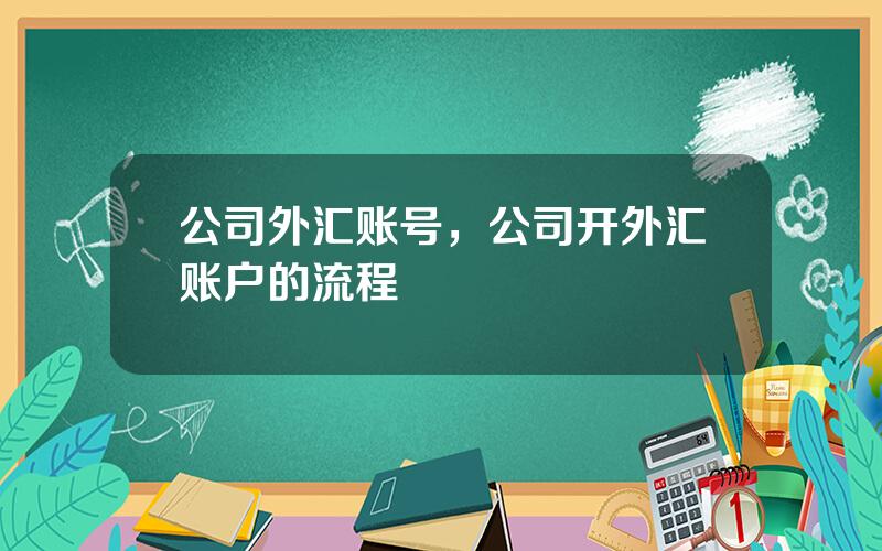 公司外汇账号，公司开外汇账户的流程