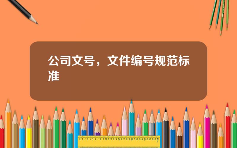 公司文号，文件编号规范标准