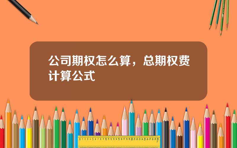 公司期权怎么算，总期权费计算公式