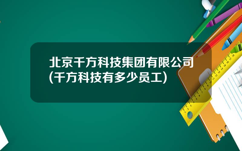 北京千方科技集团有限公司(千方科技有多少员工)