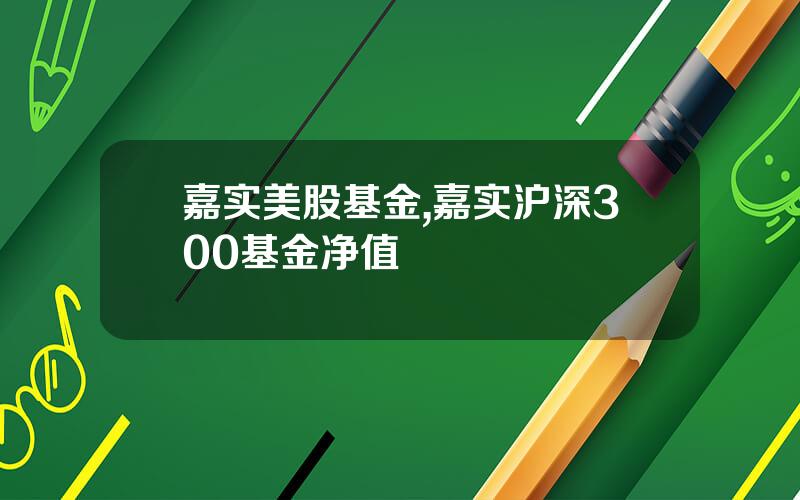 嘉实美股基金,嘉实沪深300基金净值