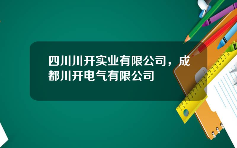 四川川开实业有限公司，成都川开电气有限公司