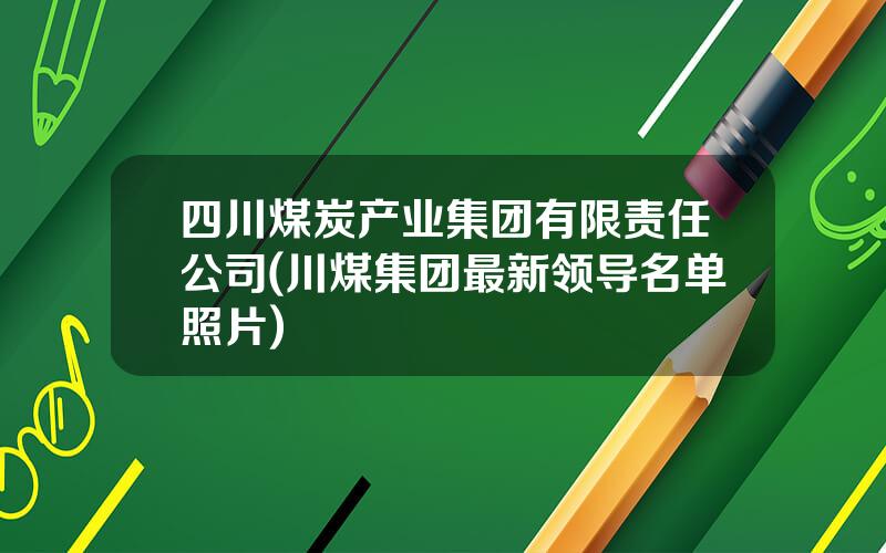 四川煤炭产业集团有限责任公司(川煤集团最新领导名单照片)