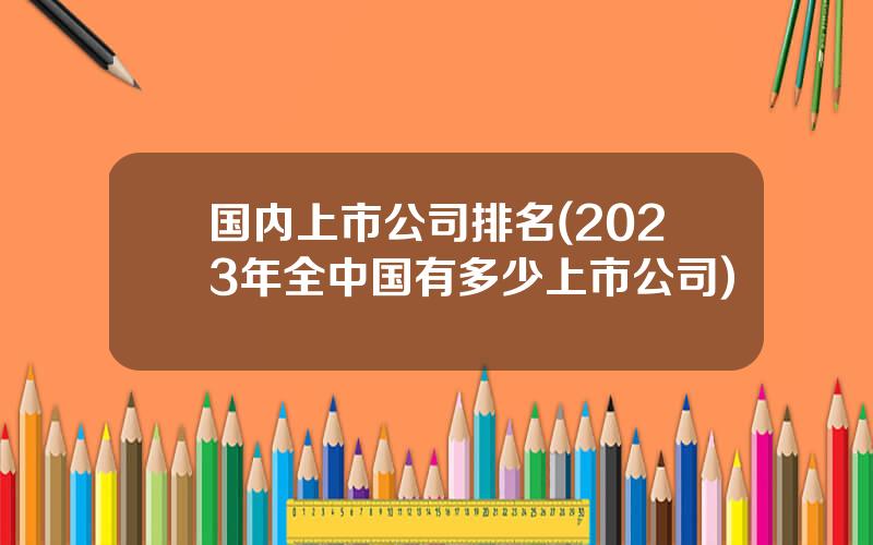 国内上市公司排名(2023年全中国有多少上市公司)