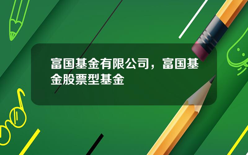 富国基金有限公司，富国基金股票型基金