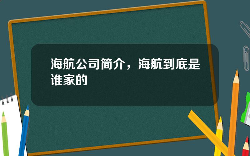 海航公司简介，海航到底是谁家的
