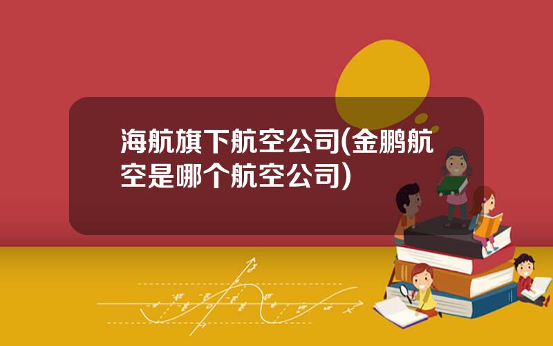 海航旗下航空公司(金鹏航空是哪个航空公司)