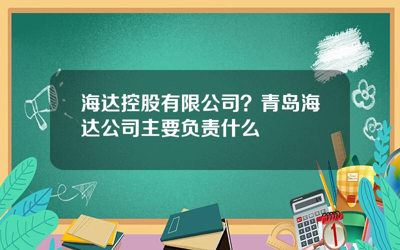 海达控股有限公司？青岛海达公司主要负责什么