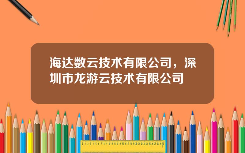 海达数云技术有限公司，深圳市龙游云技术有限公司